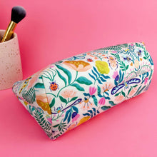 Load image into Gallery viewer, Green and Cream Medium Makeup Bag. - Kashzale Cosmetic Bags