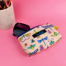 Load image into Gallery viewer, Coral Bugs and Butterflies Sunglasses bag, glasses case. - Kashzale Cosmetic Bags