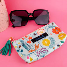 Load image into Gallery viewer, Light Blue Floral Sunglasses bag, glasses case. - Kashzale Cosmetic Bags
