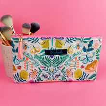 Load image into Gallery viewer, Green and Cream Zipper Pouch, Travel Pouch. - Kashzale Cosmetic Bags