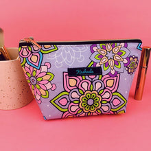 Load image into Gallery viewer, Mandala Magnifica Mauve Medium Cosmetic Bag. Exclusive Design. - Kashzale Cosmetic Bags