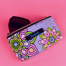 Load image into Gallery viewer, Mandala Magnifica Mauve Sunglasses bag, glasses case. Exclusive Design - Kashzale Cosmetic Bags