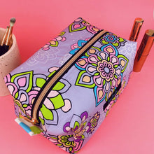 Load image into Gallery viewer, Mandala Magnifica Mauve Large Box Cosmetic Bag. Exclusive Design. - Kashzale Cosmetic Bags