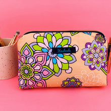 Load image into Gallery viewer, Mandala Magnifica Peach Medium Makeup Bag.  Exclusive Design. - Kashzale Cosmetic Bags