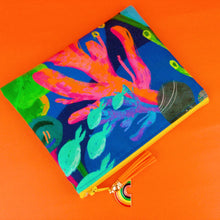 Load image into Gallery viewer, Reef Rainbow Clutch, Small makeup bag. Kasey Rainbow Design. - Kashzale Cosmetic Bags