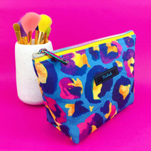 Load image into Gallery viewer, Electric Leopard Medium Cosmetic Bag. Kasey Rainbow Design. - Kashzale Cosmetic Bags