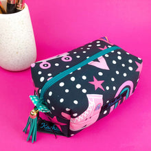 Load image into Gallery viewer, Roller Skating Rainbow Medium Box Makeup Bag. - Kashzale Cosmetic Bags
