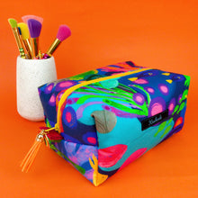 Load image into Gallery viewer, Reef Rainbow Large Box Cosmetic Bag. Kasey Rainbow Design. - Kashzale Cosmetic Bags