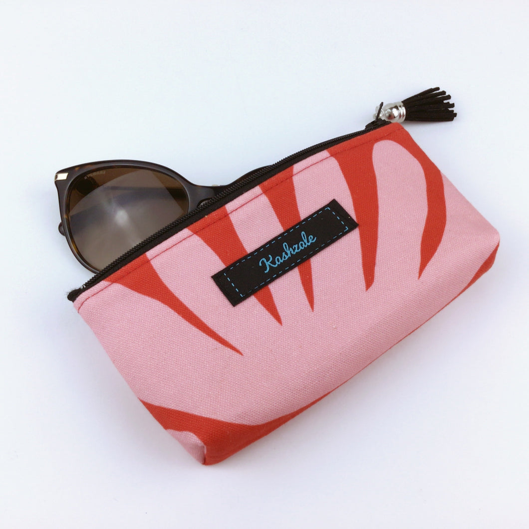 Red and Pink Sunglasses bag, glasses case.
