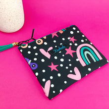 Load image into Gallery viewer, Roller Skating Rainbow Small Clutch, Small makeup bag. - Kashzale Cosmetic Bags