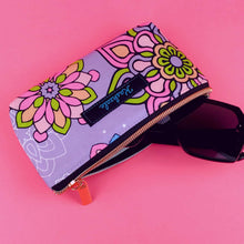 Load image into Gallery viewer, Mandala Magnifica Mauve Sunglasses bag, glasses case. Exclusive Design - Kashzale Cosmetic Bags