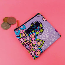 Load image into Gallery viewer, Mandala Magnifica Mauve Coin Purse. Kashzale Exclusive Design - Kashzale Cosmetic Bags