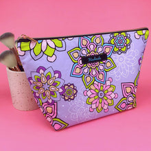 Load image into Gallery viewer, Mandala Magnifica Mauve Large Makeup Bag. Exclusive Design. - Kashzale Cosmetic Bags