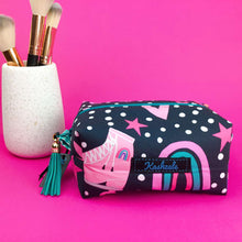 Load image into Gallery viewer, Roller Skating Rainbow Medium Box Makeup Bag. - Kashzale Cosmetic Bags