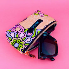 Load image into Gallery viewer, Mandala Magnifica Peach Sunglasses bag, glasses case. Exclusive Design - Kashzale Cosmetic Bags