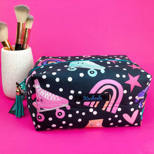 Load image into Gallery viewer, Roller Skating Rainbow Large Box Cosmetic Bag.
