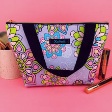 Load image into Gallery viewer, Mandala Magnifica Mauve Large Makeup Bag. Exclusive Design. - Kashzale Cosmetic Bags