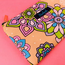 Load image into Gallery viewer, Mandala Magnifica Peach Zipper Pouch, Travel Pouch.  Exclusive Design. - Kashzale Cosmetic Bags