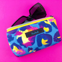 Load image into Gallery viewer, Electric Leopard Sunglasses bag, glasses case. Kasey Rainbow Design - Kashzale Cosmetic Bags