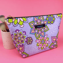 Load image into Gallery viewer, Mandala Magnifica Mauve Large Makeup Bag. Exclusive Design. - Kashzale Cosmetic Bags