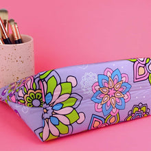 Load image into Gallery viewer, Mandala Magnifica Mauve Large Makeup Bag. Exclusive Design. - Kashzale Cosmetic Bags