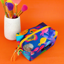 Load image into Gallery viewer, Reef Rainbow Medium Box Makeup Bag.  Kasey Rainbow Design. - Kashzale Cosmetic Bags