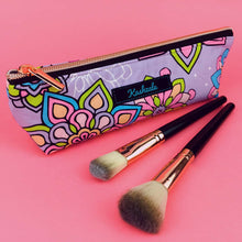 Load image into Gallery viewer, Mandala Magnifica Mauve Makeup Brush Bag. Exclusive Design. - Kashzale Cosmetic Bags