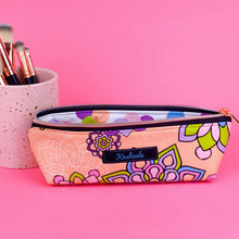 Load image into Gallery viewer, Mandala Magnifica Peach Makeup Brush Bag. Exclusive Design. - Kashzale Cosmetic Bags