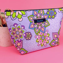 Load image into Gallery viewer, Mandala Magnifica Mauve Large Makeup Bag. Exclusive Design. - Kashzale Cosmetic Bags