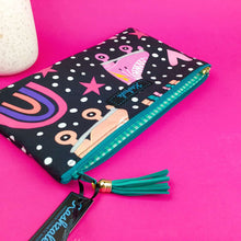 Load image into Gallery viewer, Roller Skating Rainbow Small Clutch, Small makeup bag. - Kashzale Cosmetic Bags