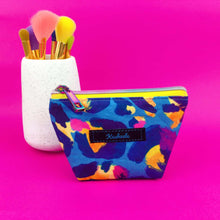 Load image into Gallery viewer, Electric Leopard Small Makeup Bag.  Kasey Rainbow Design. - Kashzale Cosmetic Bags