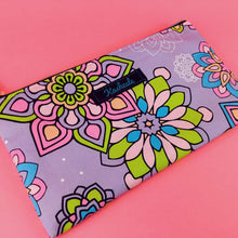 Load image into Gallery viewer, Mandala Magnifica Mauve Zipper Pouch, Travel Pouch.  Exclusive Design. - Kashzale Cosmetic Bags