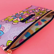 Load image into Gallery viewer, Mandala Magnifica Mauve Zipper Pouch, Travel Pouch.  Exclusive Design. - Kashzale Cosmetic Bags