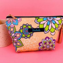 Load image into Gallery viewer, Mandala Magnifica Peach Medium Cosmetic Bag. Exclusive Design. - Kashzale Cosmetic Bags