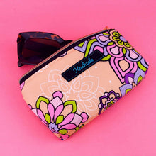 Load image into Gallery viewer, Mandala Magnifica Peach Sunglasses bag, glasses case. Exclusive Design - Kashzale Cosmetic Bags