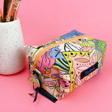 Load image into Gallery viewer, Pastel Abstract Medium Box Makeup Bag. - Kashzale Cosmetic Bags