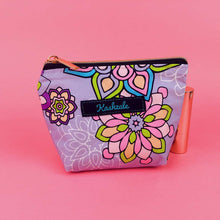 Load image into Gallery viewer, Mandala Magnifica Mauve Small Makeup Bag.  Exclusive Design. - Kashzale Cosmetic Bags