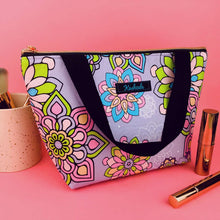 Load image into Gallery viewer, Mandala Magnifica Mauve Large Makeup Bag. Exclusive Design. - Kashzale Cosmetic Bags