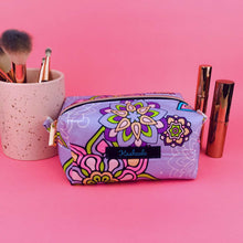 Load image into Gallery viewer, Mandala Magnifica Mauve Medium Box Makeup Bag.  Exclusive Design. - Kashzale Cosmetic Bags