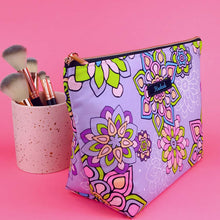 Load image into Gallery viewer, Mandala Magnifica Mauve Large Makeup Bag. Exclusive Design. - Kashzale Cosmetic Bags