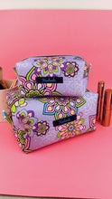Load image into Gallery viewer, Mandala Magnifica Mauve Medium Box Makeup Bag.  Exclusive Design. - Kashzale Cosmetic Bags
