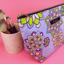 Load image into Gallery viewer, Mandala Magnifica Mauve Large Makeup Bag. Exclusive Design. - Kashzale Cosmetic Bags