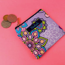 Load image into Gallery viewer, Mandala Magnifica Mauve Coin Purse. Kashzale Exclusive Design - Kashzale Cosmetic Bags