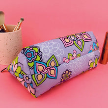 Load image into Gallery viewer, Mandala Magnifica Mauve Medium Makeup Bag.  Exclusive Design. - Kashzale Cosmetic Bags