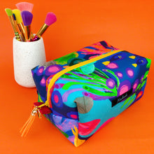 Load image into Gallery viewer, Reef Rainbow Large Box Cosmetic Bag. Kasey Rainbow Design. - Kashzale Cosmetic Bags