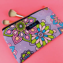 Load image into Gallery viewer, Mandala Magnifica Mauve Zipper Pouch, Travel Pouch.  Exclusive Design. - Kashzale Cosmetic Bags