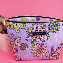 Load image into Gallery viewer, Mandala Magnifica Mauve Large Makeup Bag. Exclusive Design. - Kashzale Cosmetic Bags
