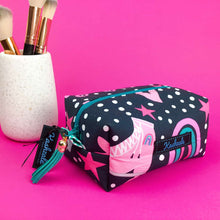 Load image into Gallery viewer, Roller Skating Rainbow Medium Box Makeup Bag. - Kashzale Cosmetic Bags