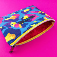 Load image into Gallery viewer, Electric Leopard Small Clutch, Small makeup bag. Kasey Rainbow Design. - Kashzale Cosmetic Bags