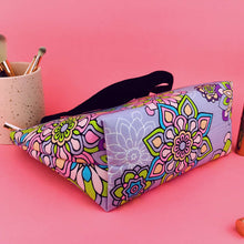 Load image into Gallery viewer, Mandala Magnifica Mauve Large Makeup Bag. Exclusive Design. - Kashzale Cosmetic Bags